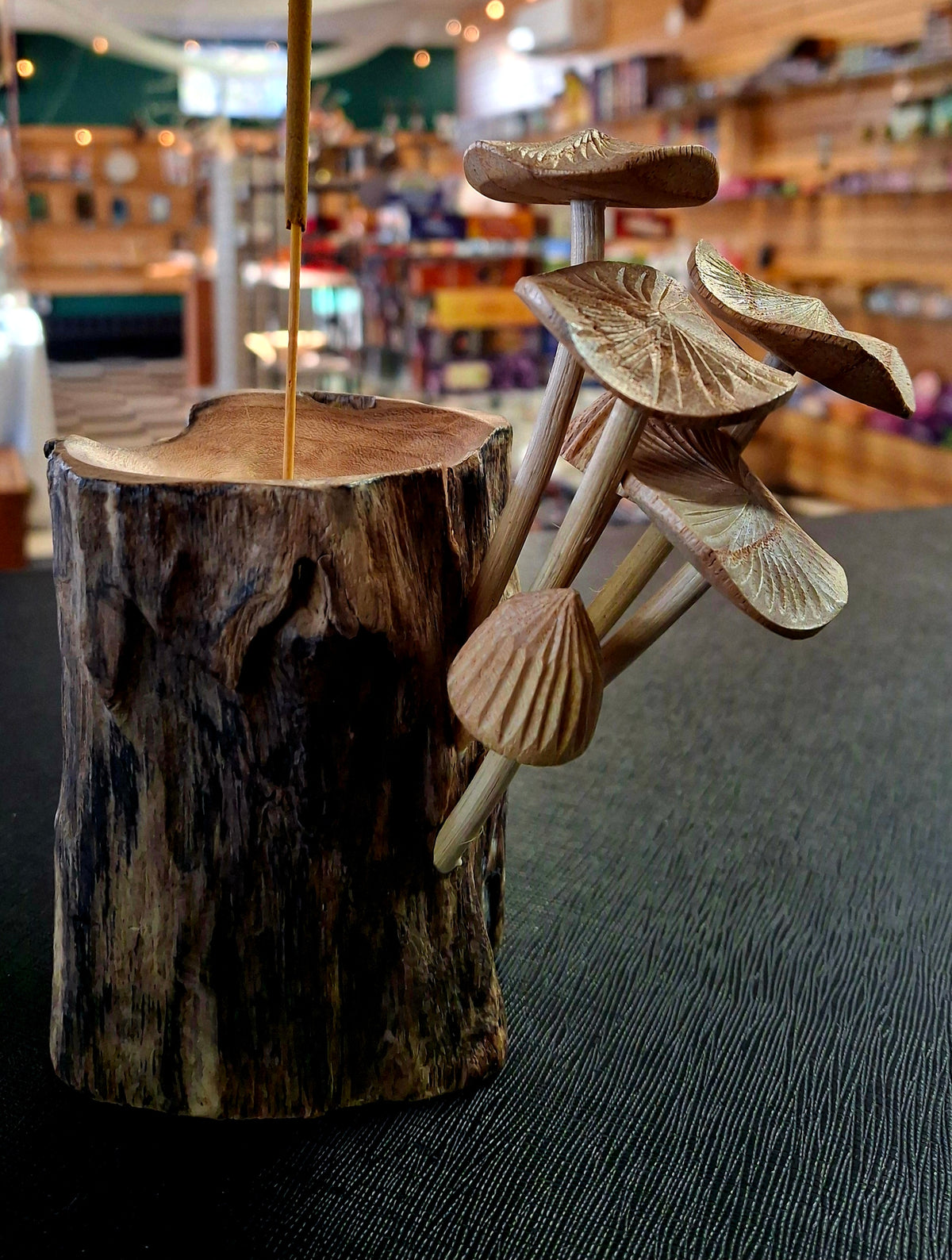 Mushroom Cluster Natural Wood Incense Burner