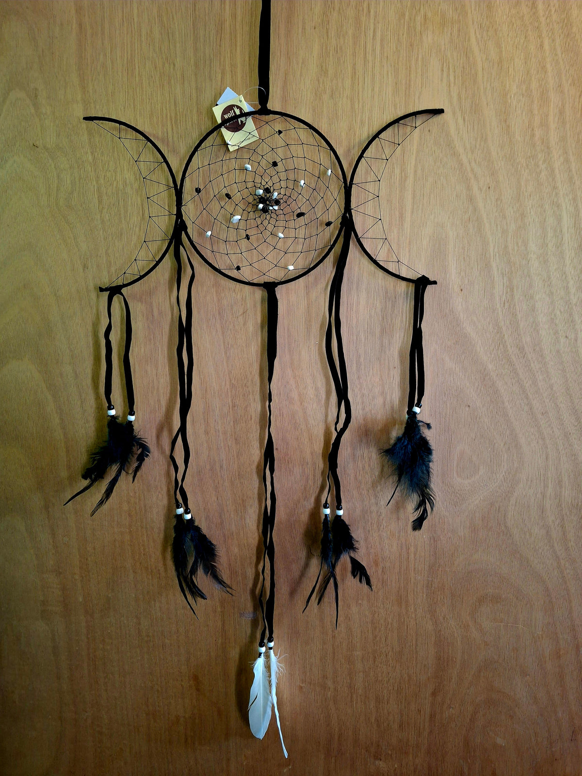 Triple Moon Dreamcatcher Black 15.75 x 34.25
