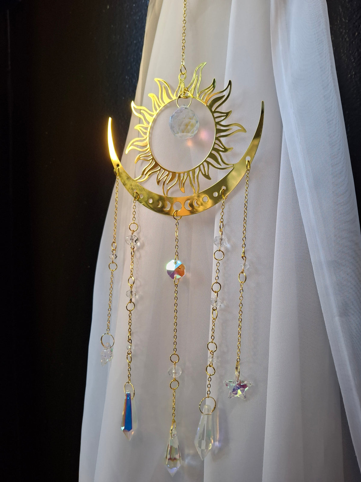 Large Sun Moonphase Suncatcher 19"L