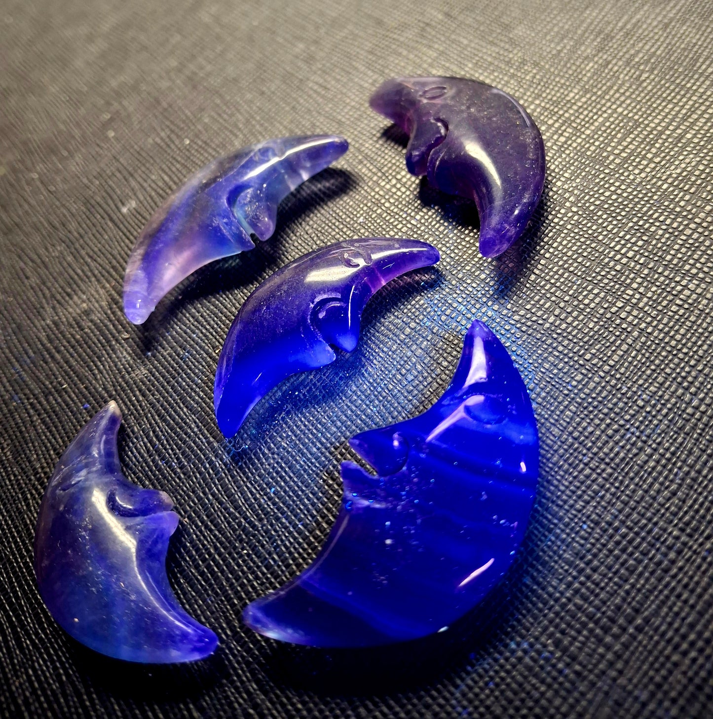 Rainbow Fluorite Moon 1.5-2"