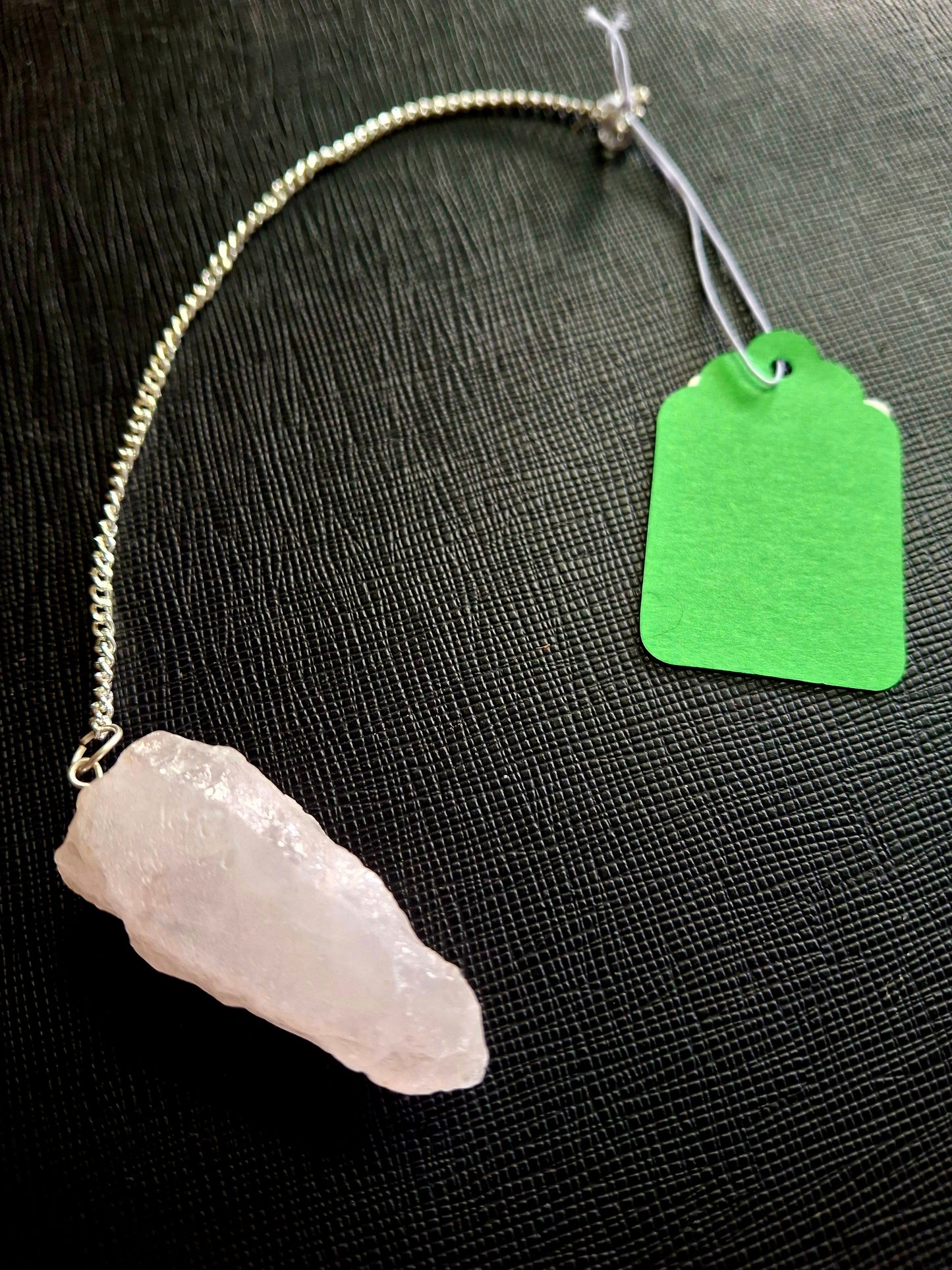 Raw Rose Quartz Pendulum