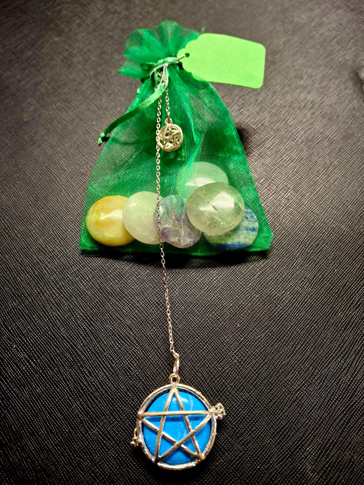 Pentagram Pendulum with 7 Interchangeable Gemstones