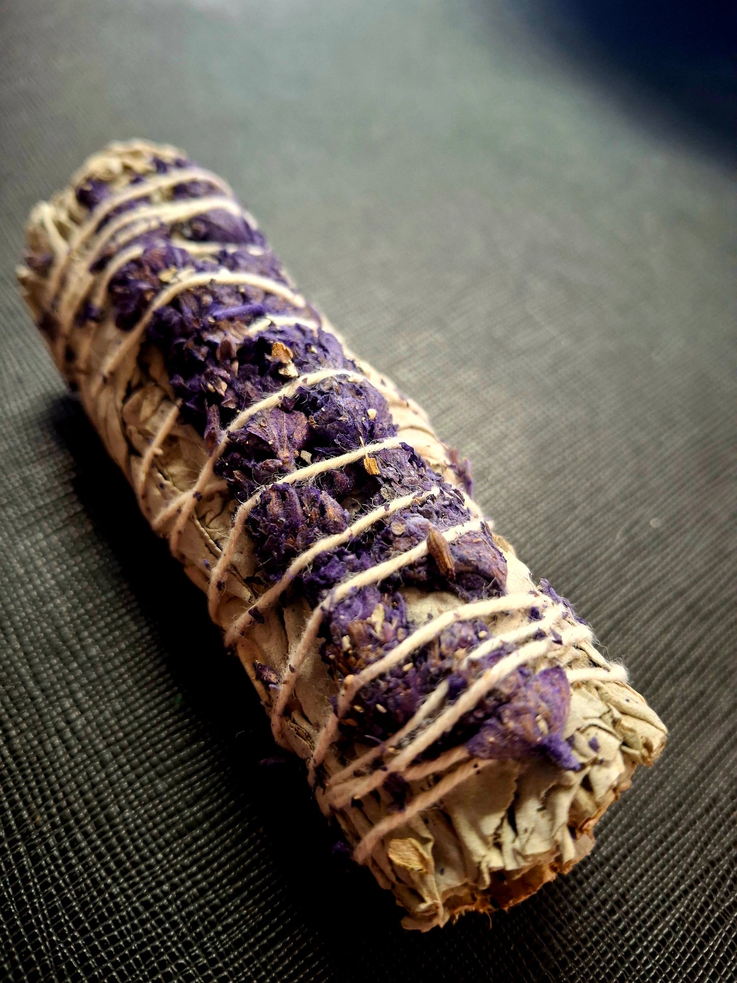 White Sage & Purple "Royal" Lavender Flower Smudge Stick 4" - LIMITED EDITION