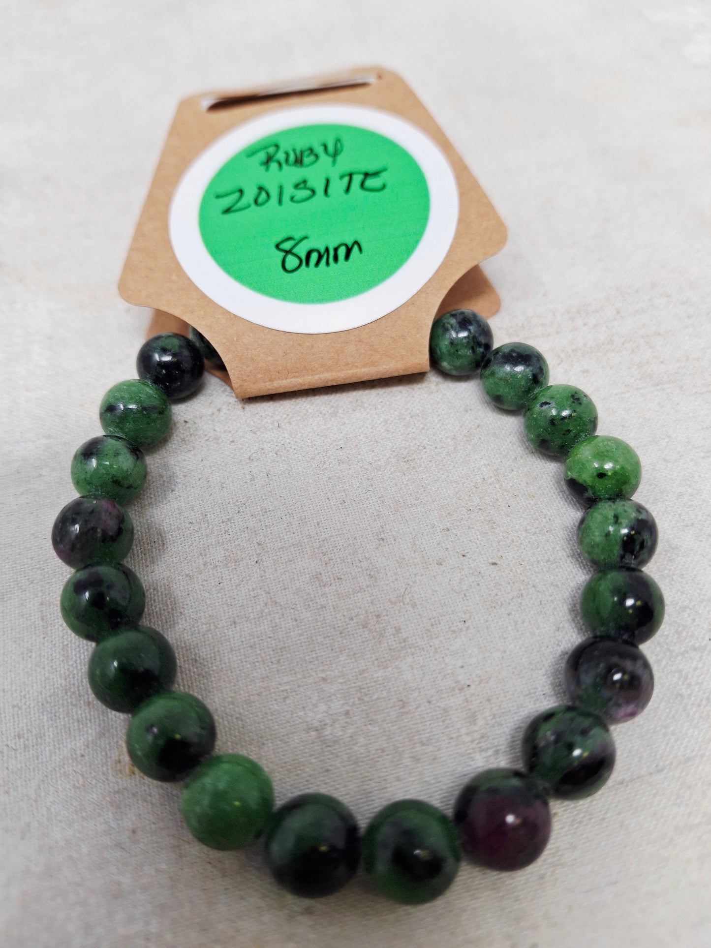 8mm Energy Bead Bracelets Ruby Zoisite