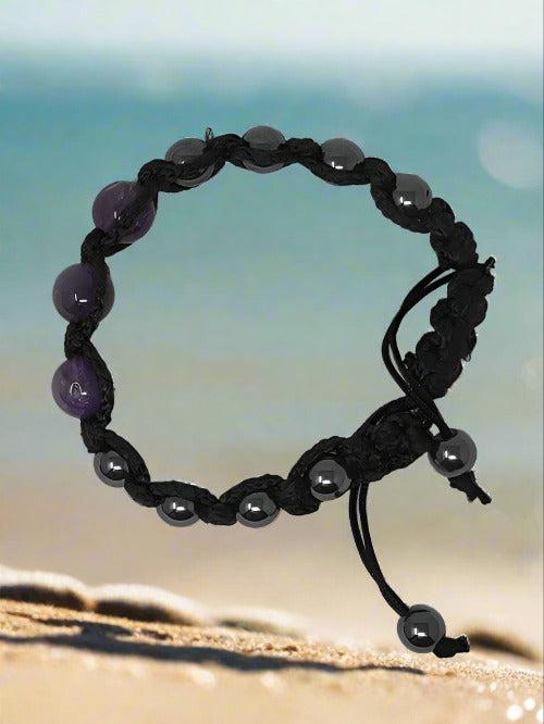 Amethyst + Hematite Thread Bracelet