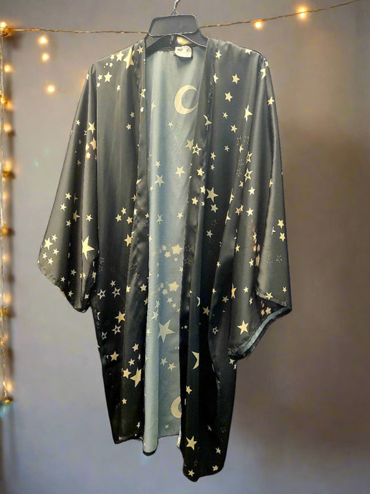Black Kimono With Stars