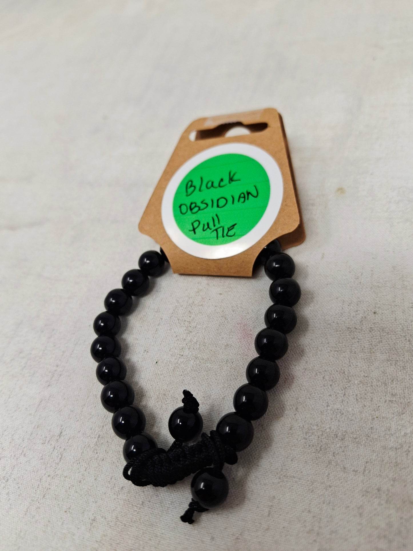Black Obsidian Pull Tie Bracelet