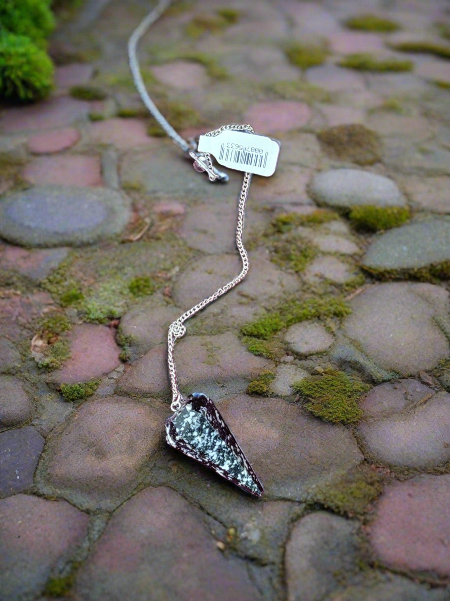 Black Zebra Gemstone Pendulum