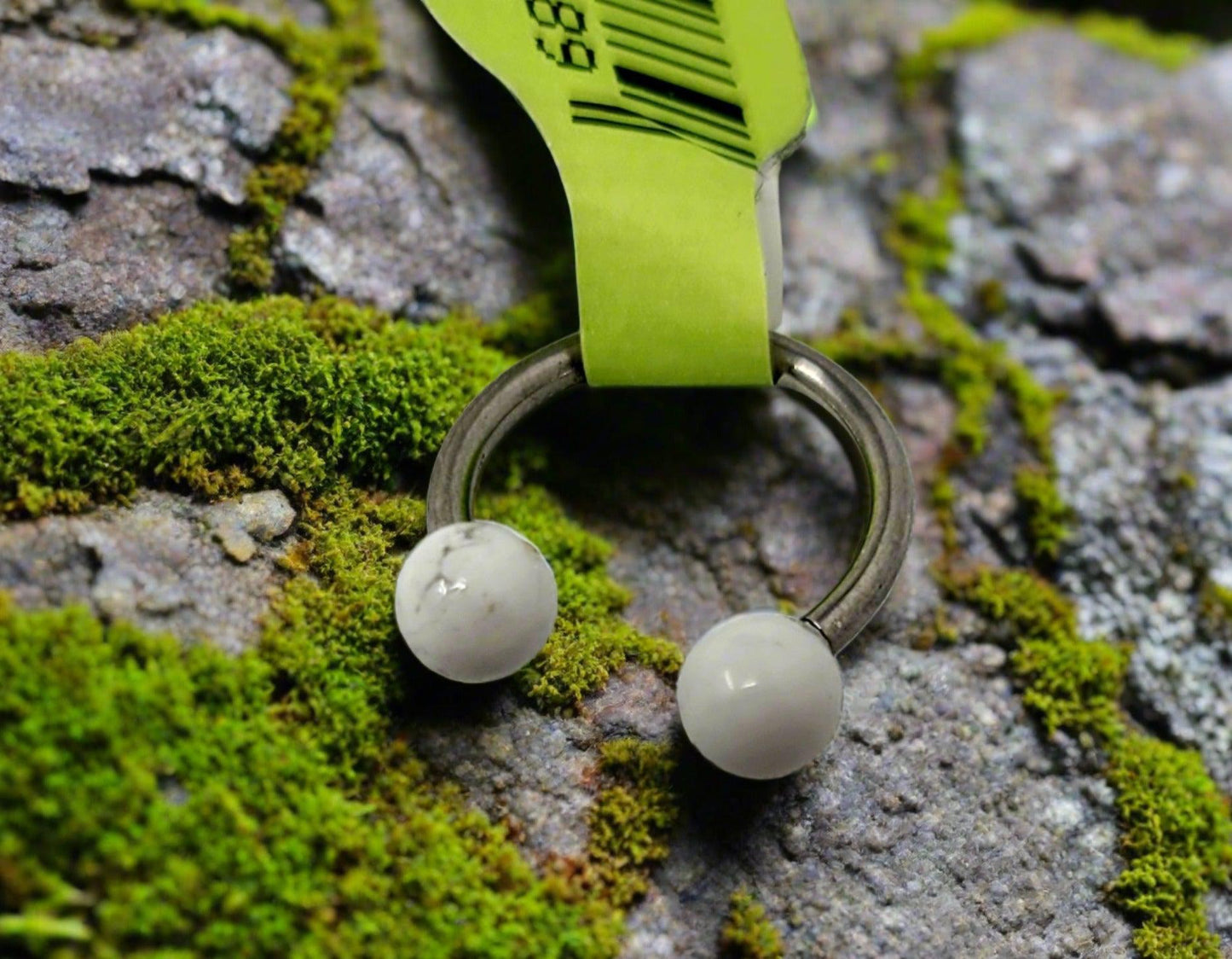 Body Jewelry- 16 GA Septum White Howlite