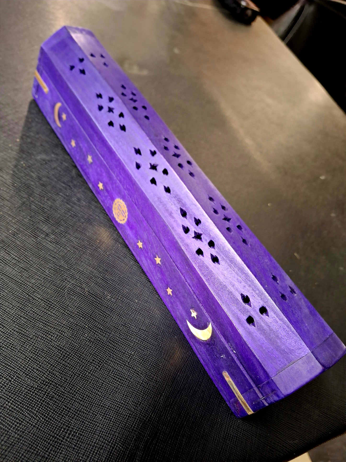 Celestial Coffin Incense Burner Violet 12"