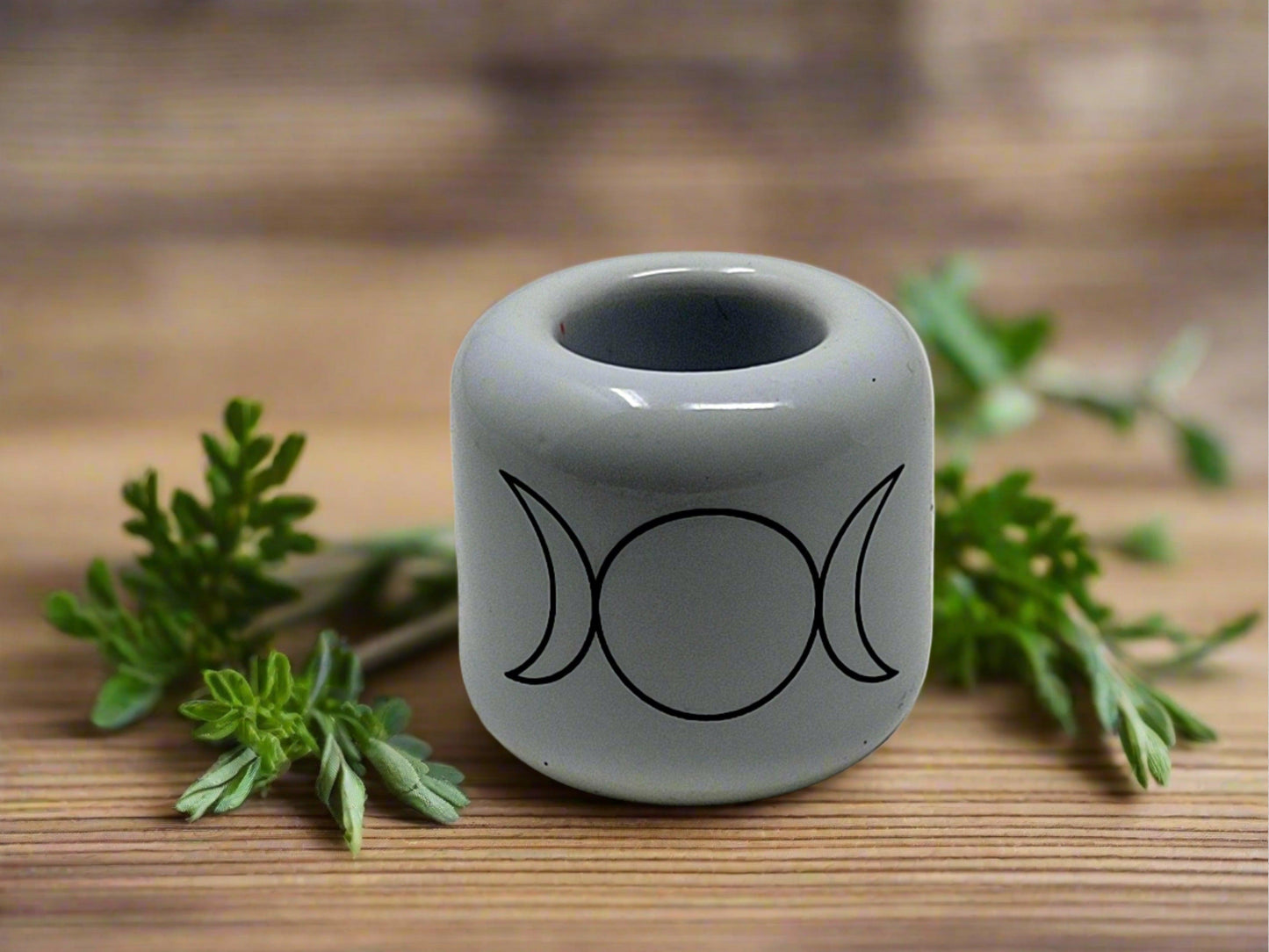 Chime Candle Holder (Triple Moon White)