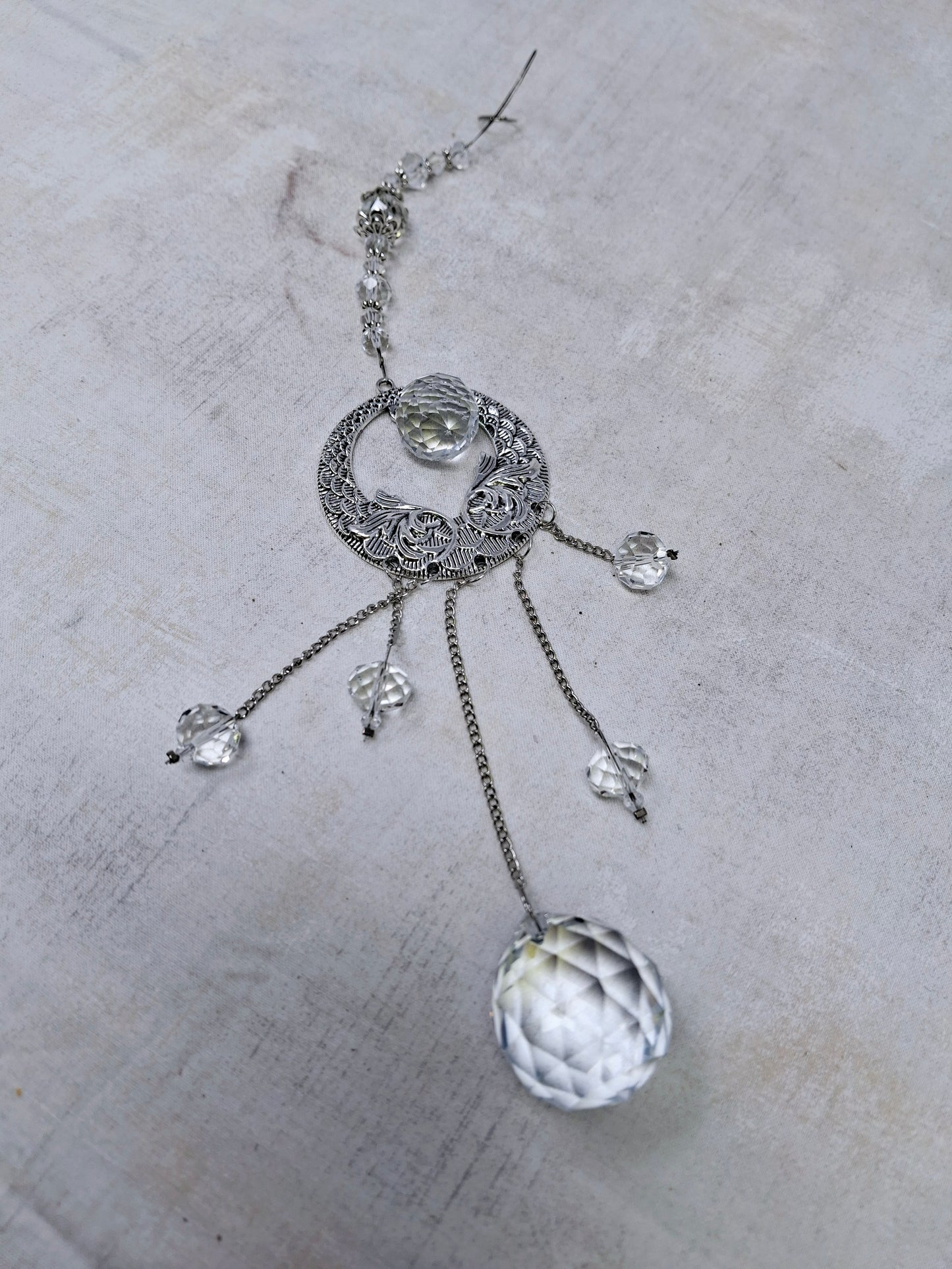 Clear Crystal Suncatcher 12"L