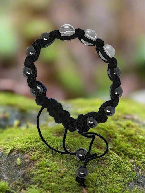 Clear Quartz + Hematite Thread Bracelet