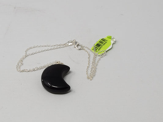 Crescent Moon Necklaces Obsidian