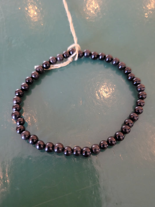 Energy Bead 4mm Black Obsidian Bracelet