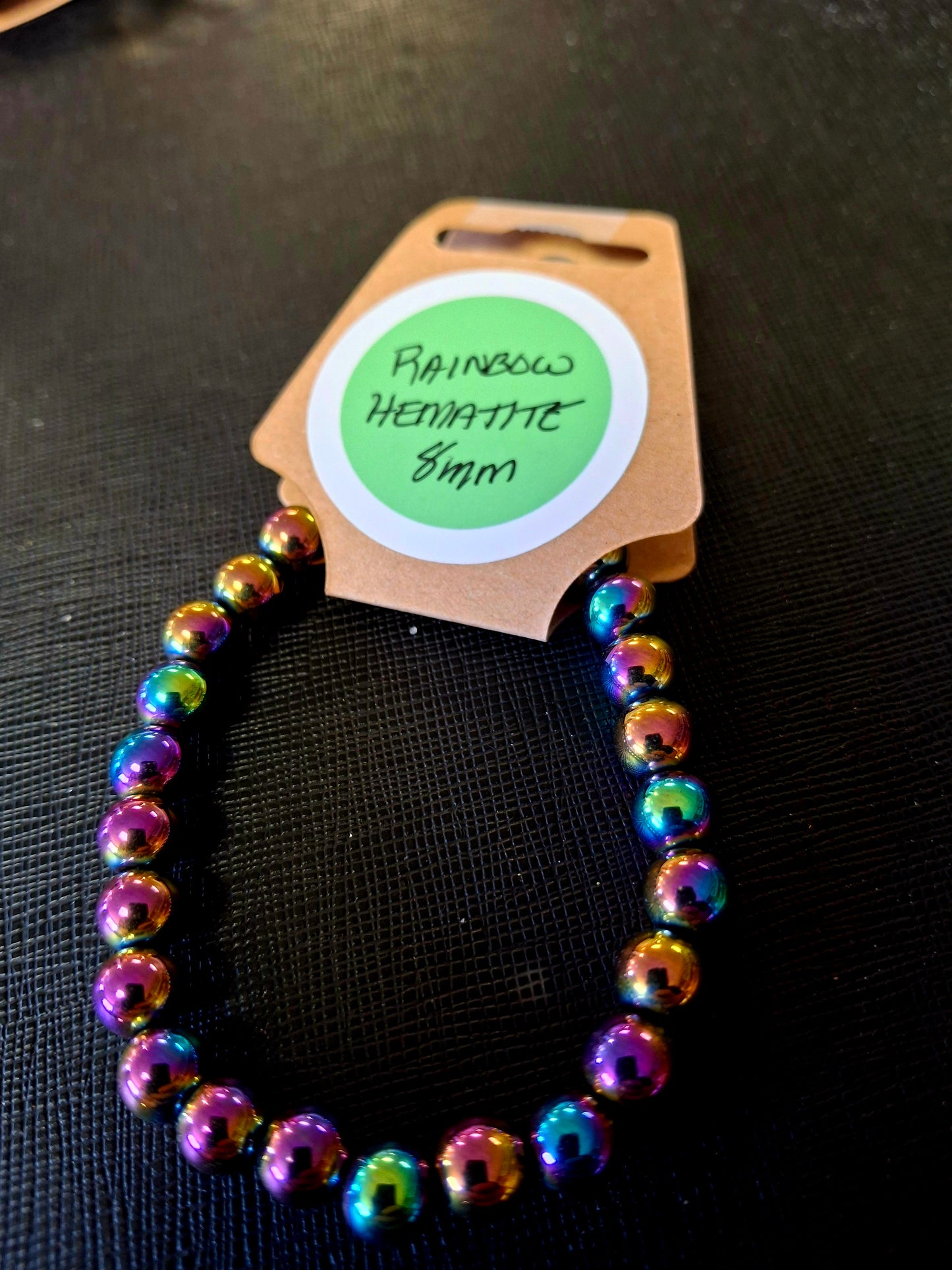 Energy Bead Bracelet 8mm - Rainbow Hematite
