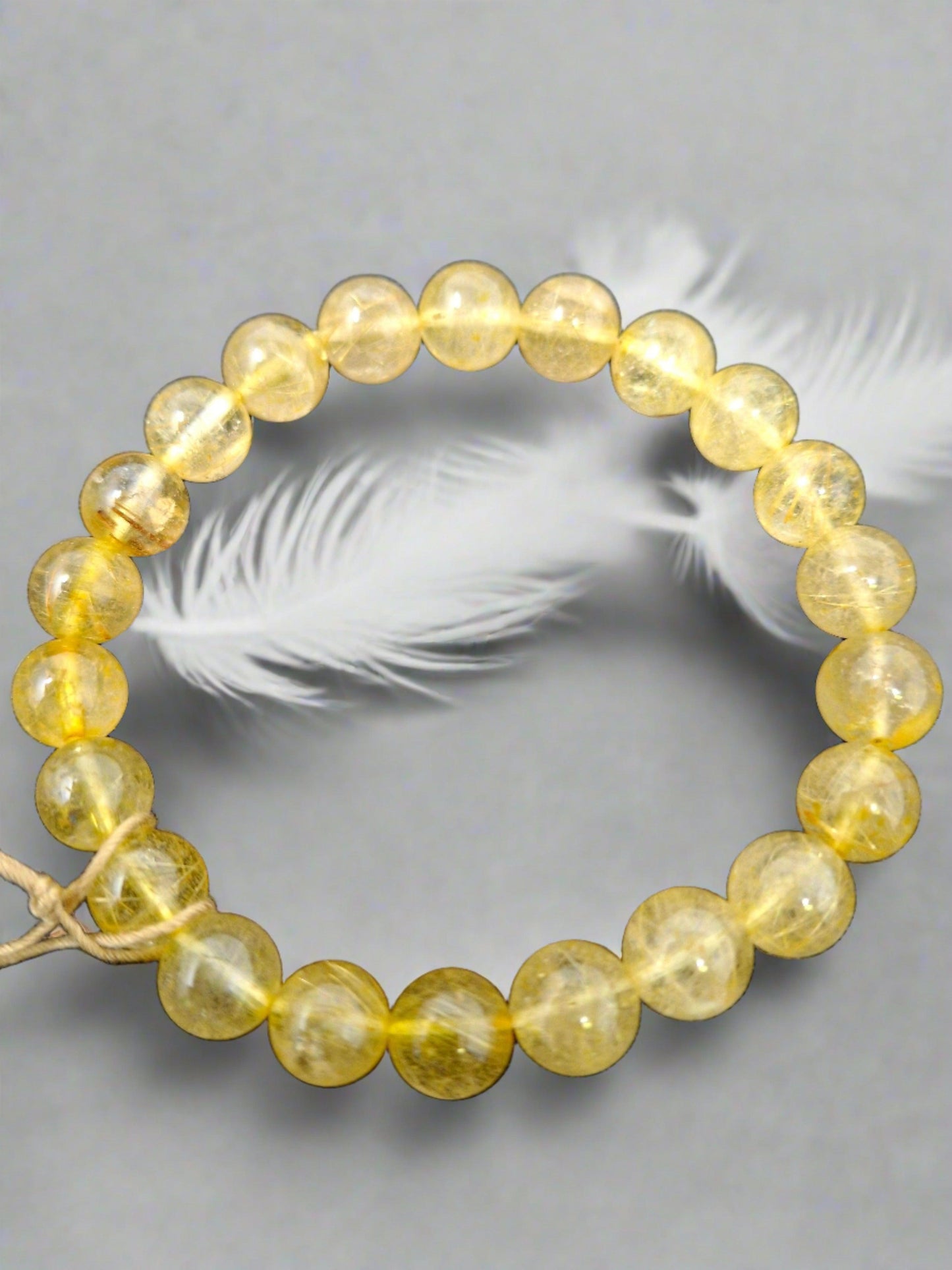 Energy Bead Bracelets Gold Rutilated Quartz 8mm