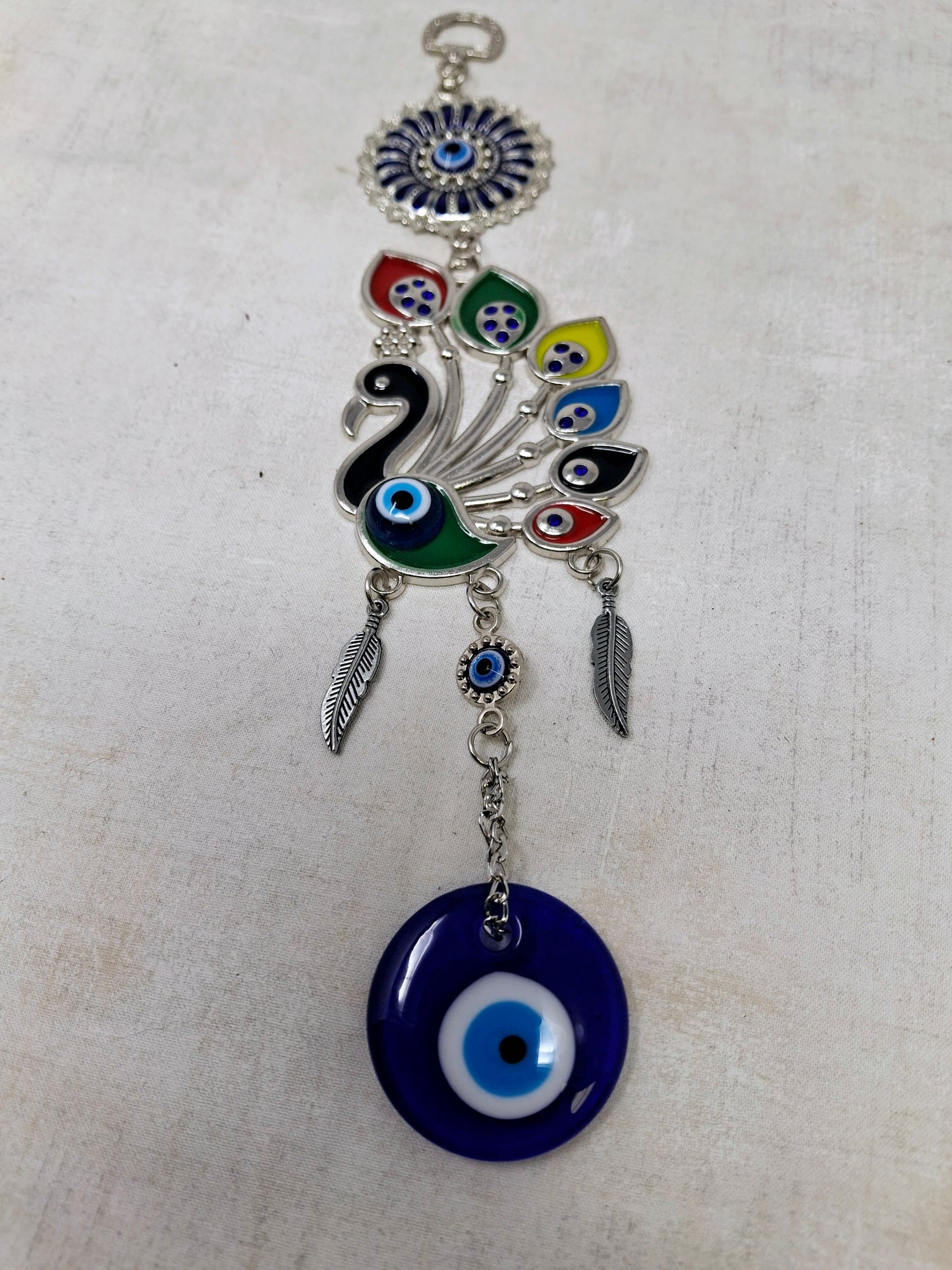 Evil Eye - Peacock with Evil Eye Ornament 10"