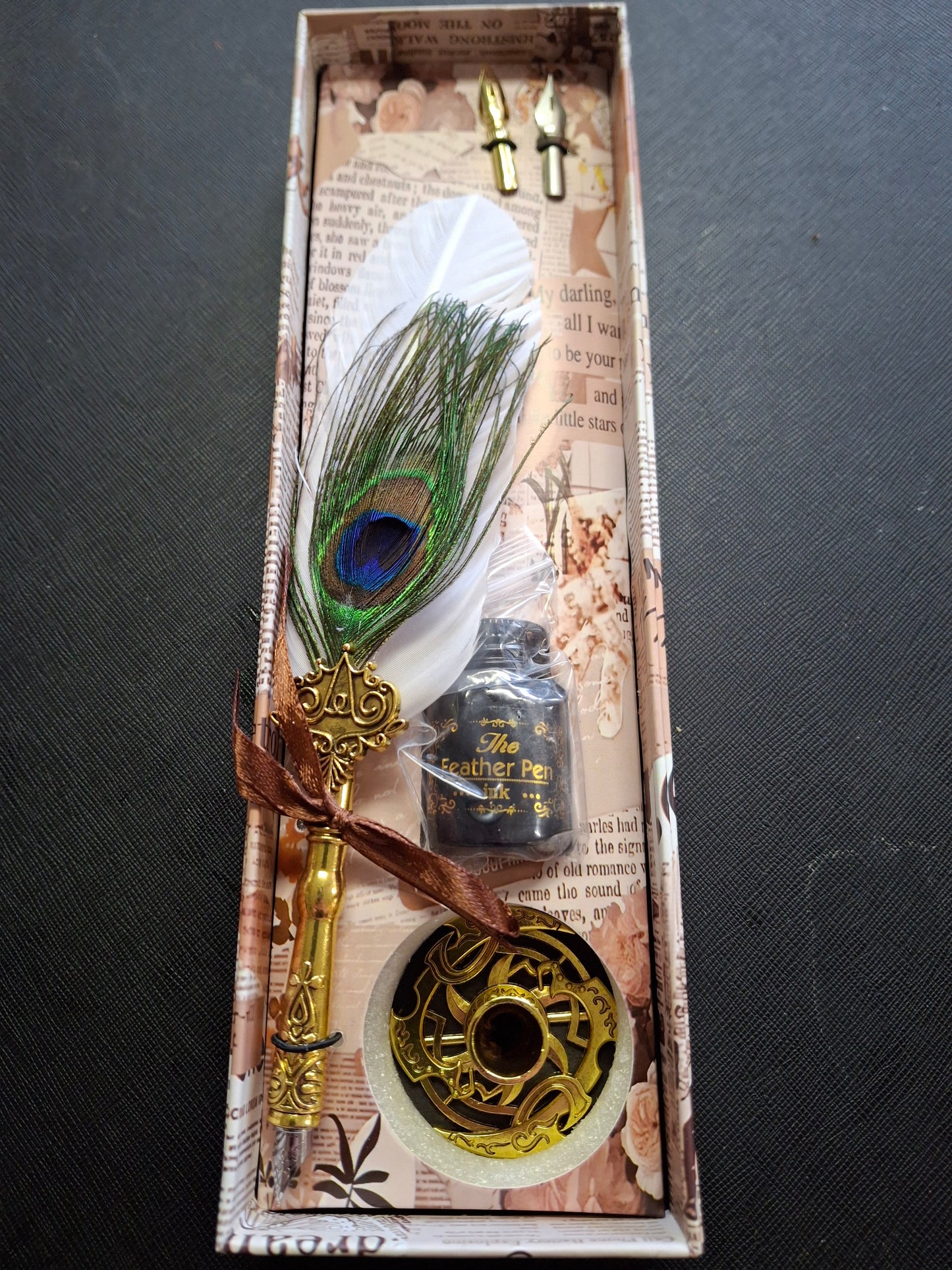 Feather Quill Pen Dip Set - Style 1