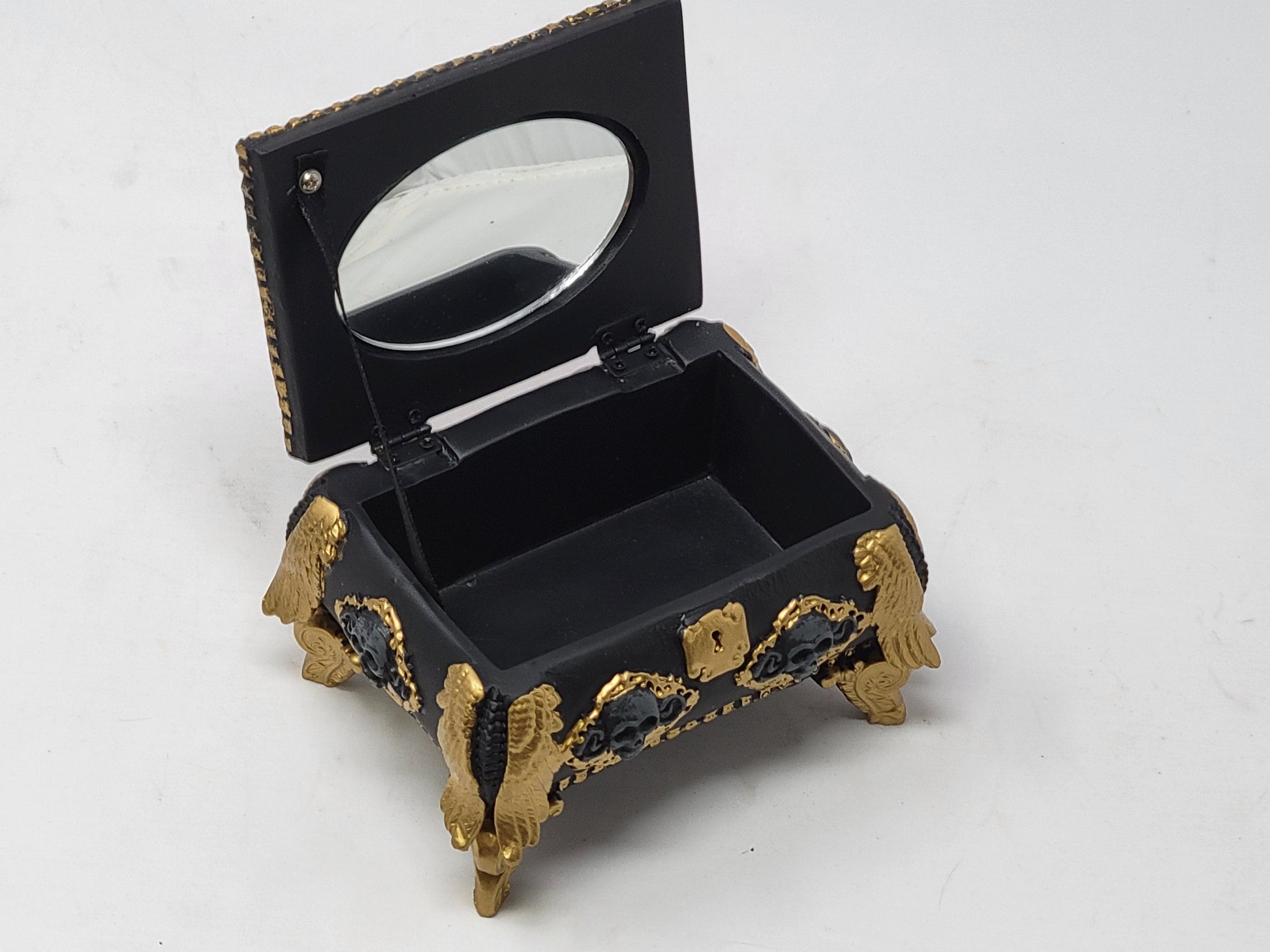 Gold and Black Skull Jewelry Box