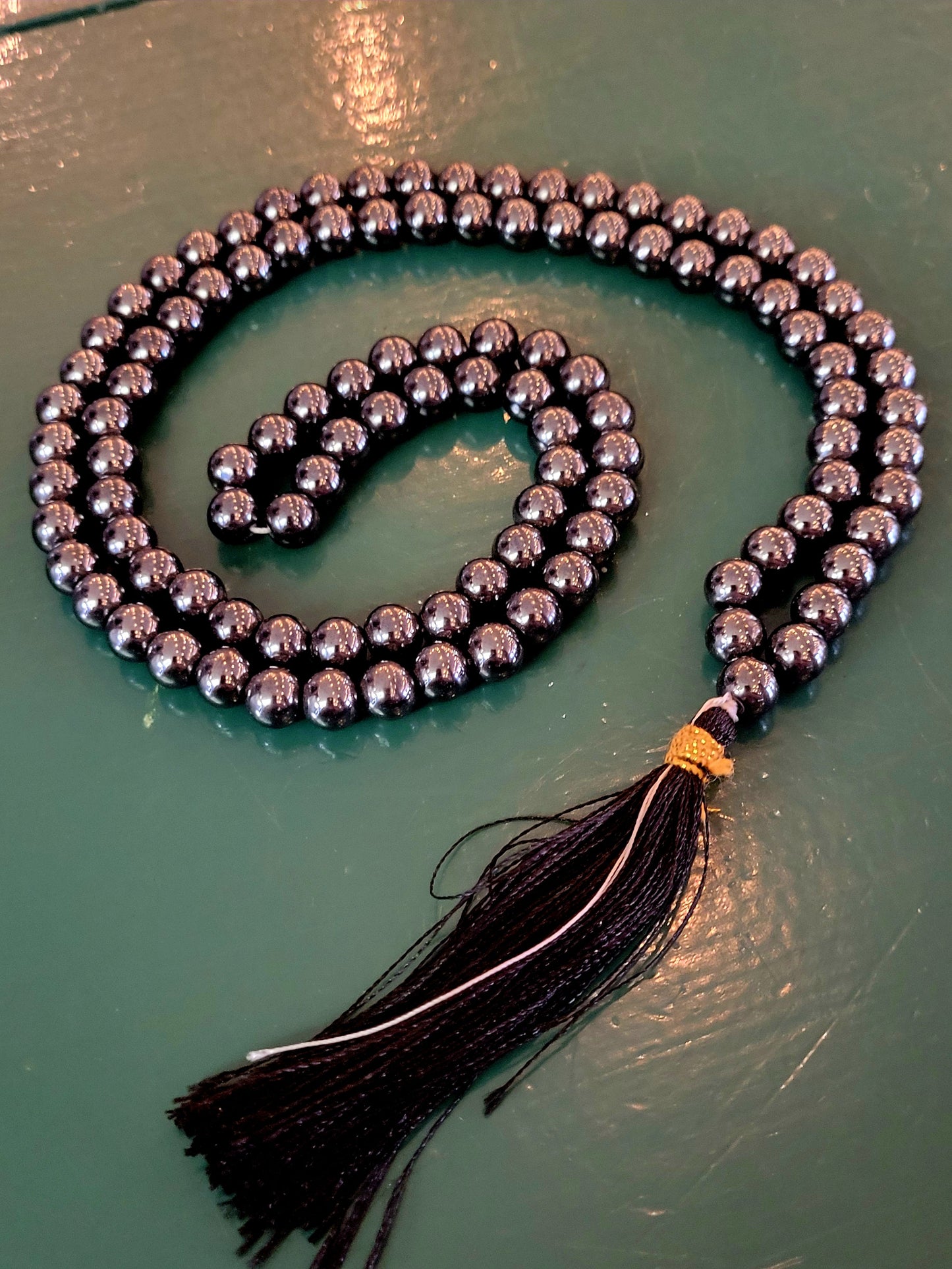 Hematite Gemstone Necklace/Prayer Mala (108 beads)