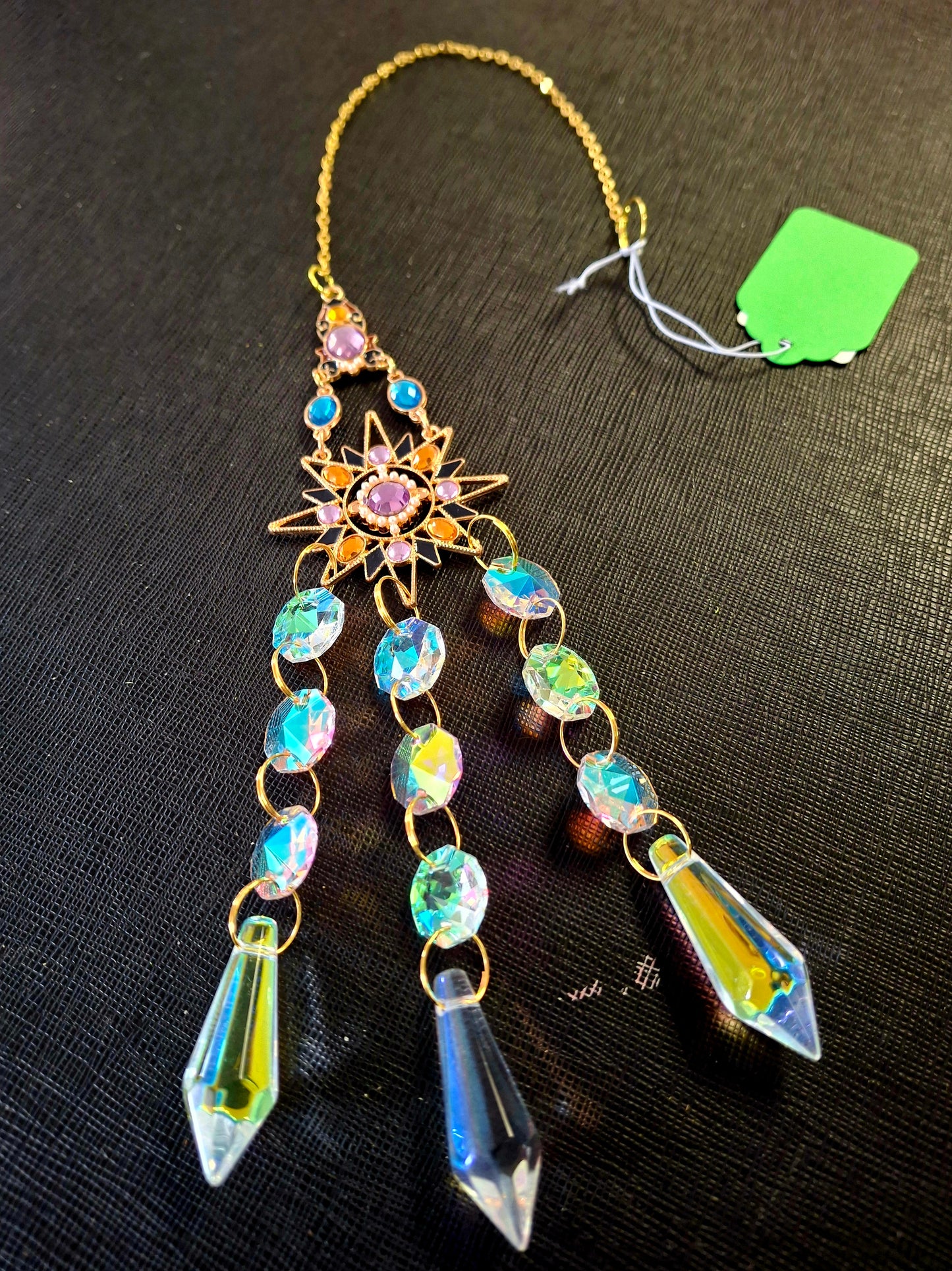 Jeweled Sun & Crystal Sun Catcher 15"