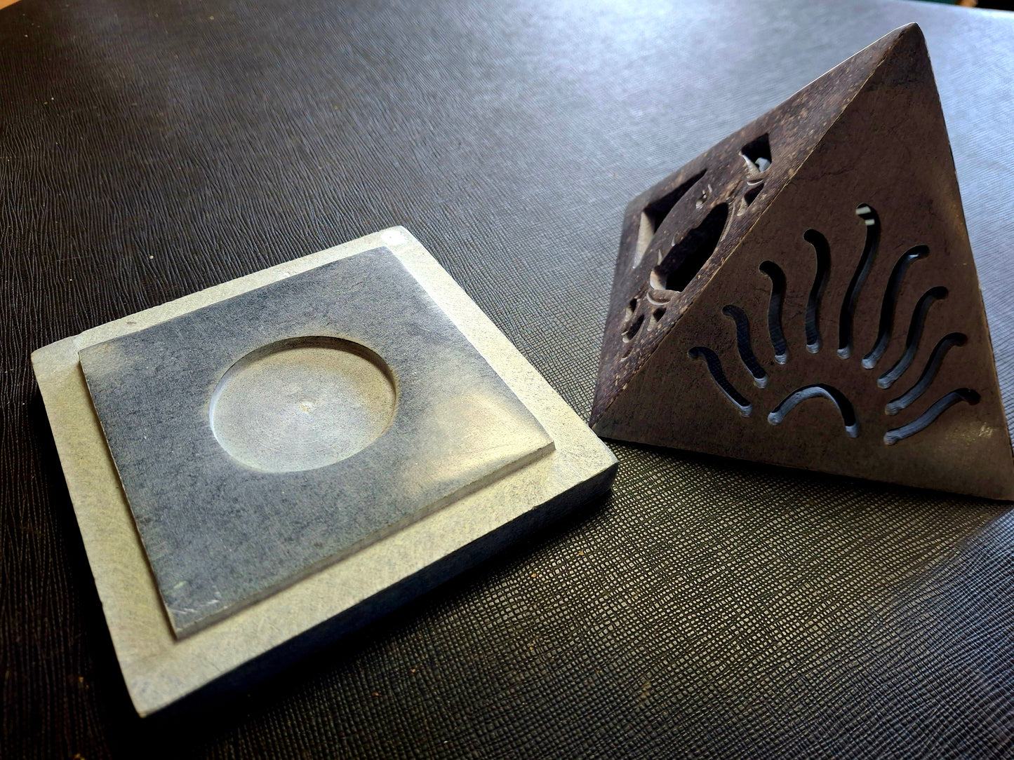 Pyramid Cone Burner Sun & Moon 4.5" H, 4" W