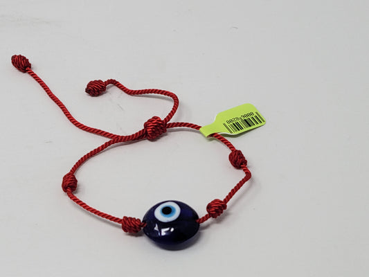 Red Lamp Glass Evil Eye Pull Tie Bracelet