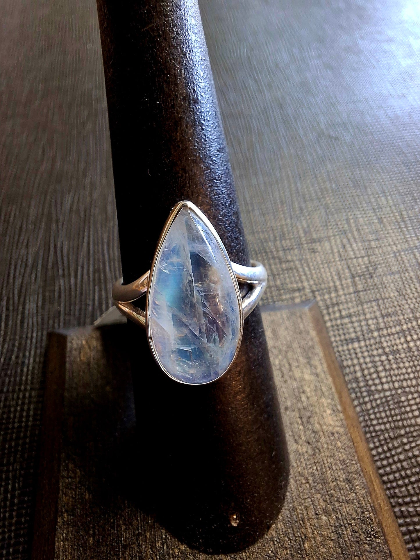 Ring - Blue Fire Moonstone in Silvaria (size 9)