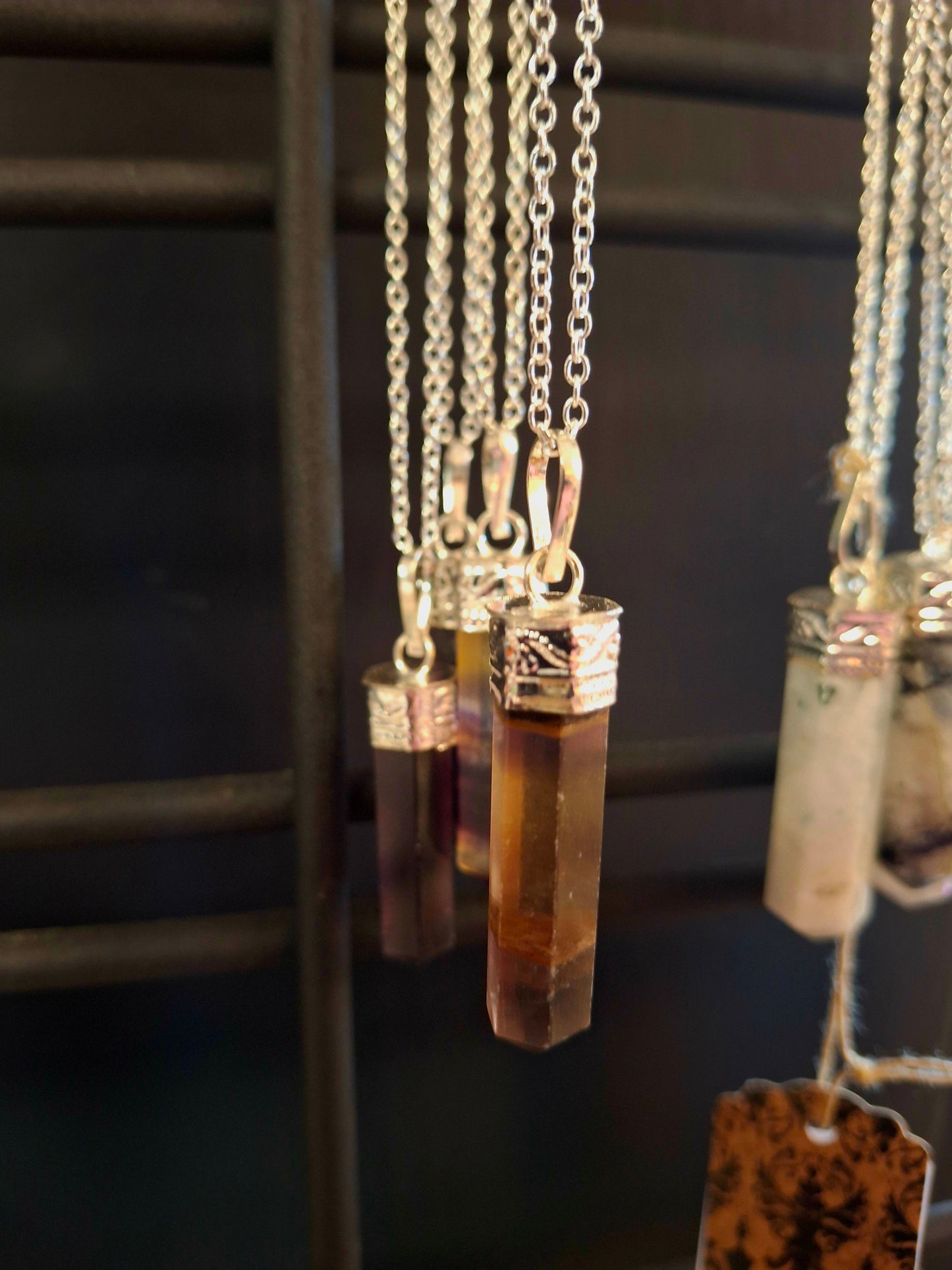 Single Pencil Point Pendant - Multi Fluorite