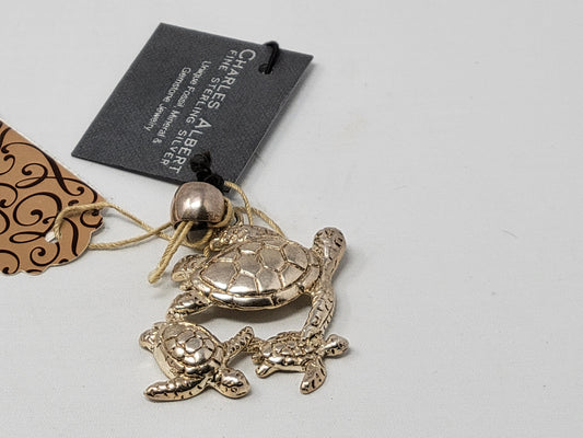 Sterling Silver Sea Turtle Family Pendant