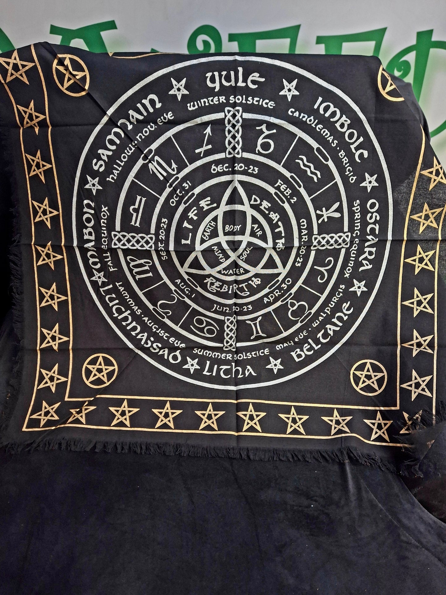 Triquetra The Wheel of the Year Altar Cloth 24x24