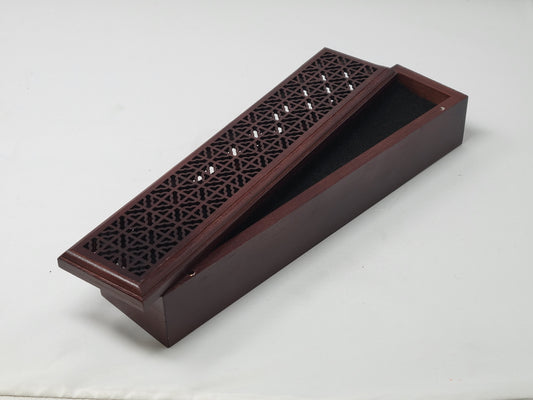 Wood Incense Box Burner w/Storage (Fire Proof Felt - Just place Incense on Top) Rosewood