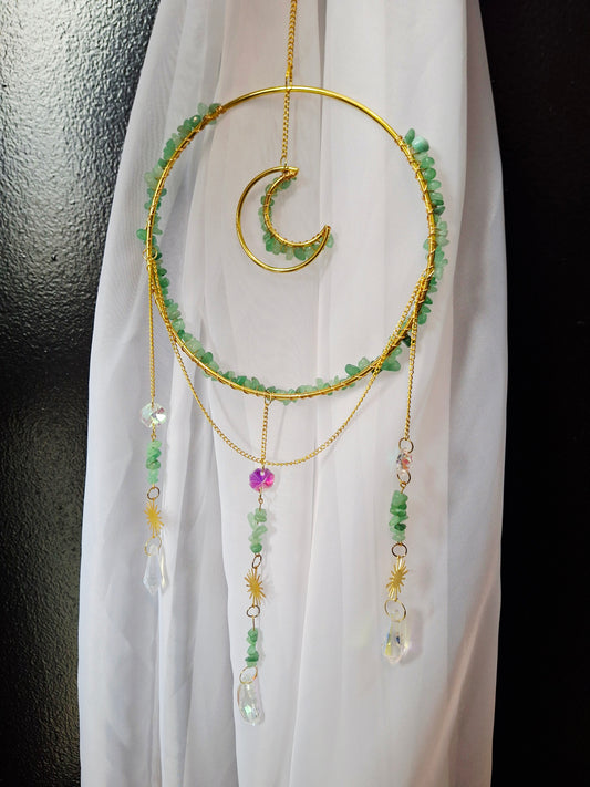 Crescent Moon Gemstone Crystal Suncatchers