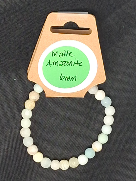 6mm Energy Bead Bracelets Matte Amazonite