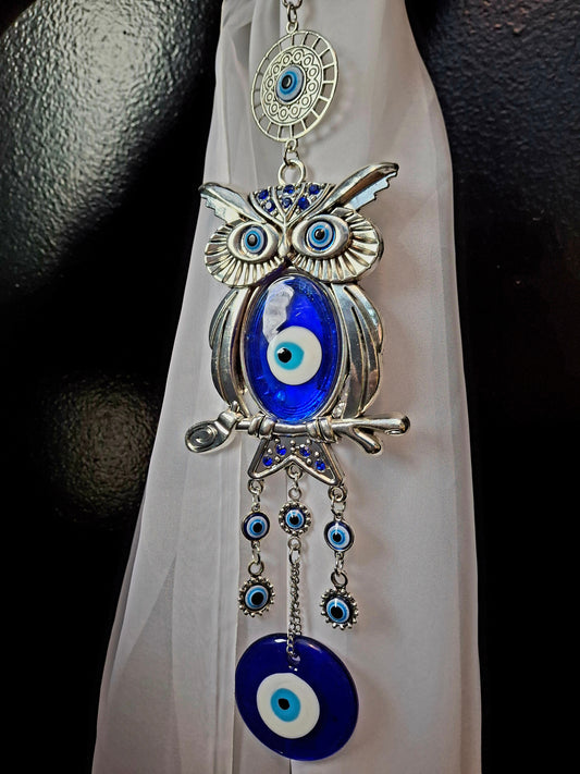 Night Owl w/ Evil Eye Hanging 11"L x 3.5"D