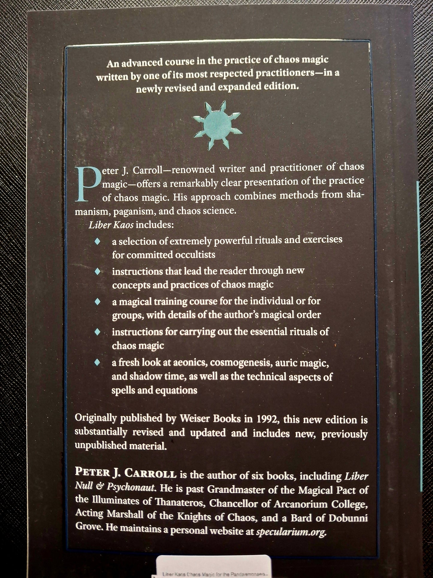 Liber Kaos Chaos Magic for the Pandaemonaeon (Revised and Expanded Edition) -Peter J. Carroll
