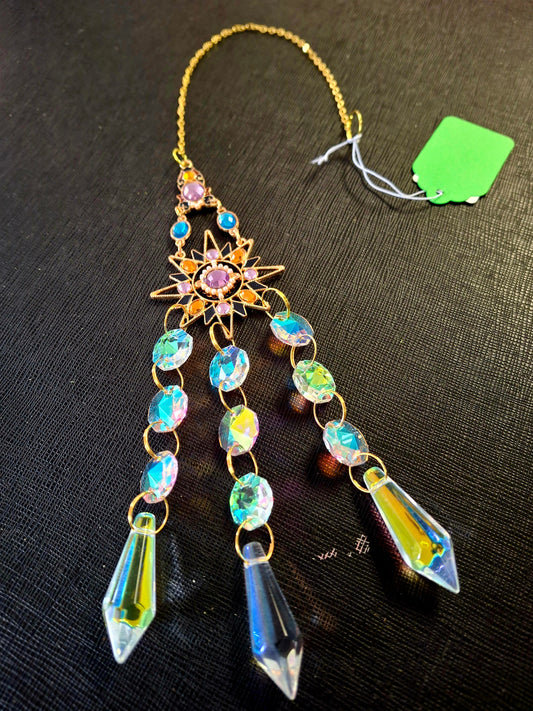 Jeweled Sun & Crystal Sun Catcher 15"