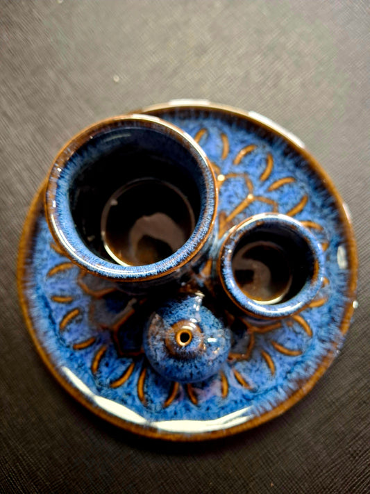 Ocean Ceramic Burner Design – 5" Ceramic Burner for Smudge, Palo & Incense