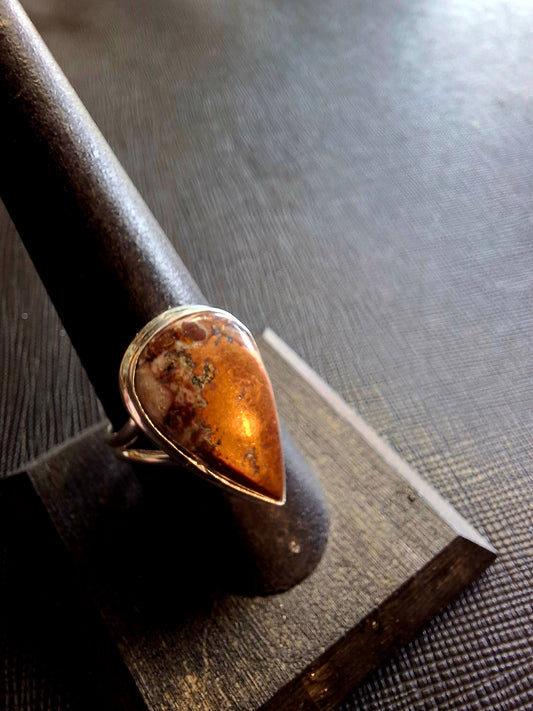 Ring - Copper Agate in Silvaria (size 8)