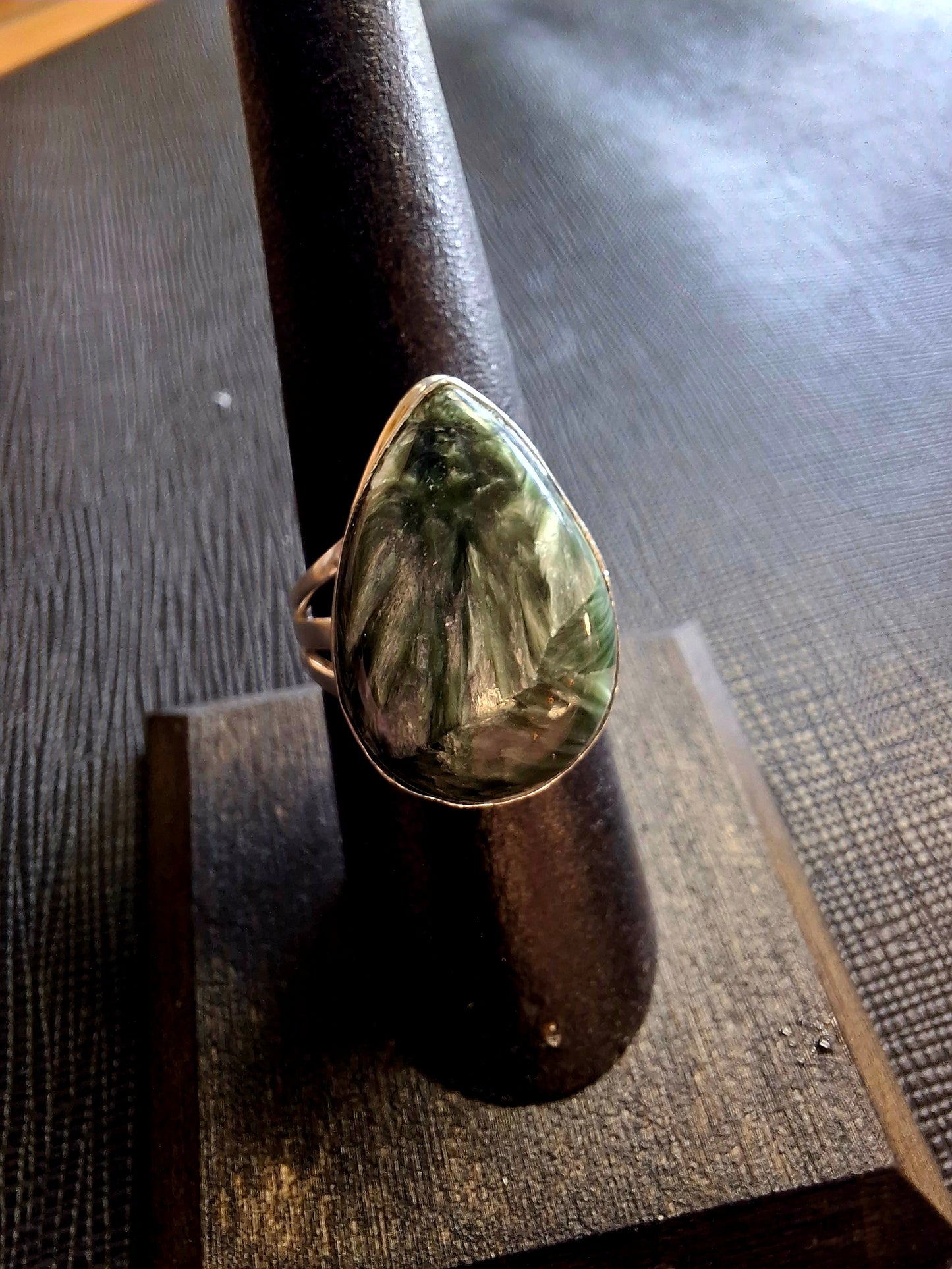Ring- Seraphinite in Silvaria (size 8)
