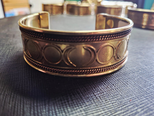 Copper & Brass Triple Moon Sign Bracelet
