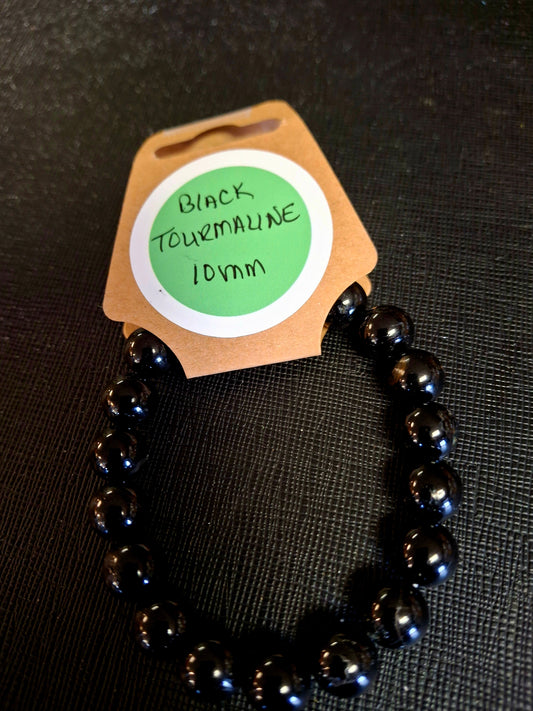 Energy Bead Bracelets 10mm - Black Tourmaline