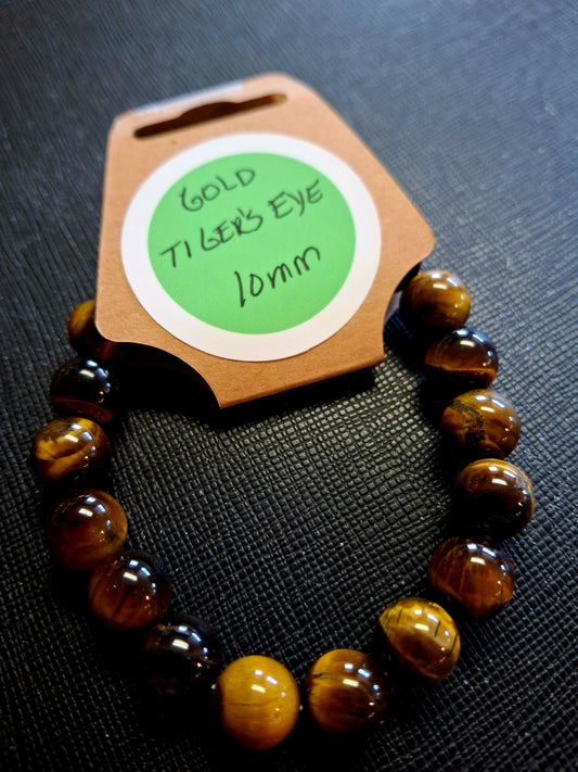 Energy Bead Bracelets 10mm - Gold Tiger's Eye