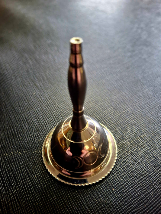 Brass Altar Bell (Silver) Triple Moon 2"
