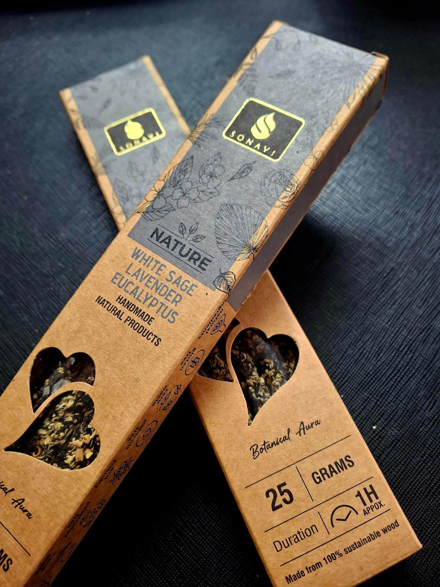 SONAVI - White Sage & Lavender  Nature's Collection: All Natural  Incense Sticks 25 grams