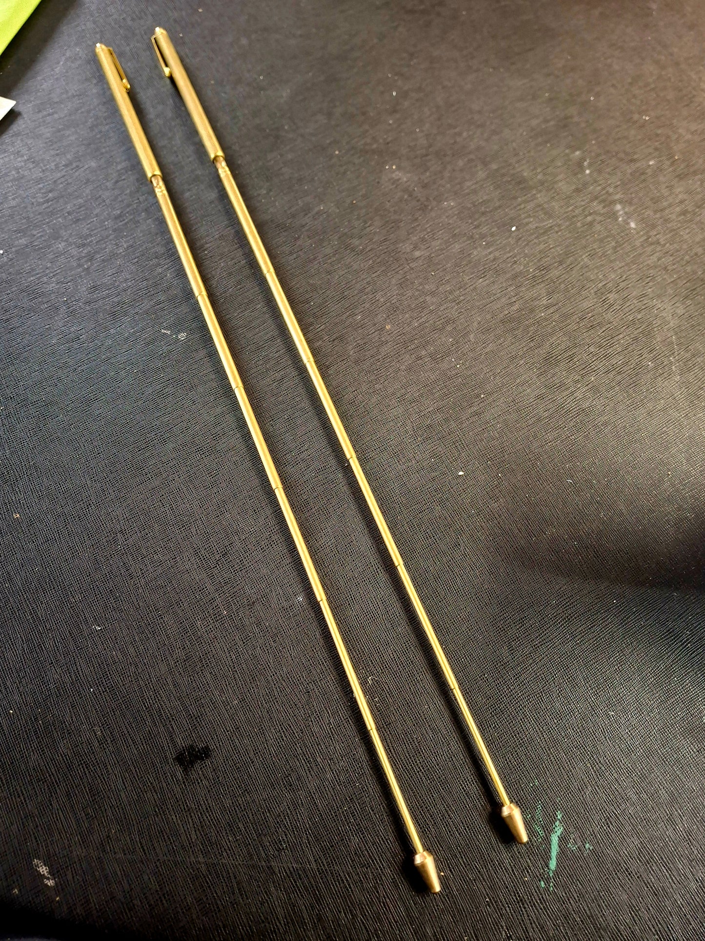 Antique Finish Brass Pen Style Dowsing Rod Set (2 pcs) 16" L – Convertible Divination Tools