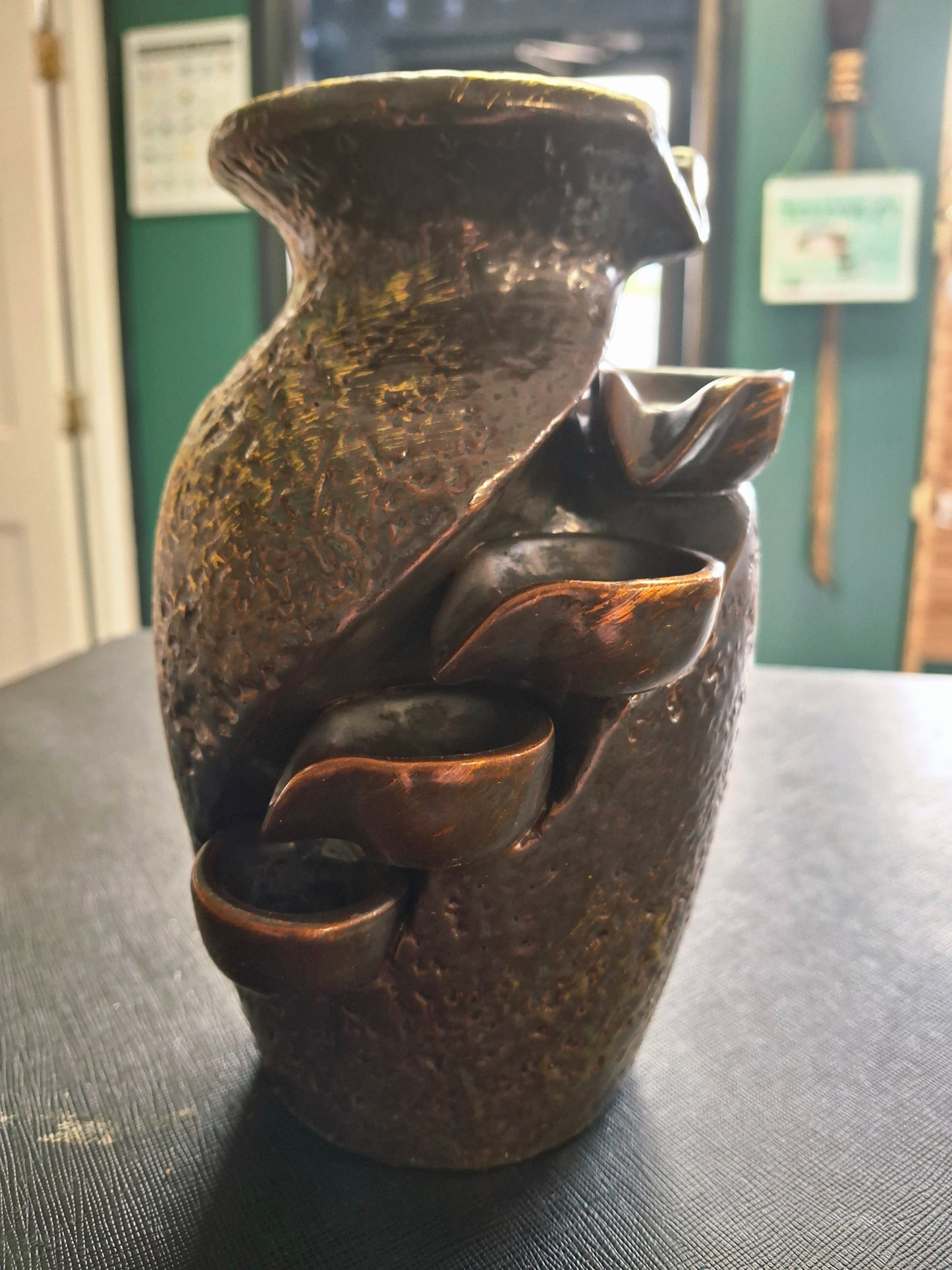 Flower Vase Ceramic Backflow Cone Incense Burner 7.5"H x 4.5"W