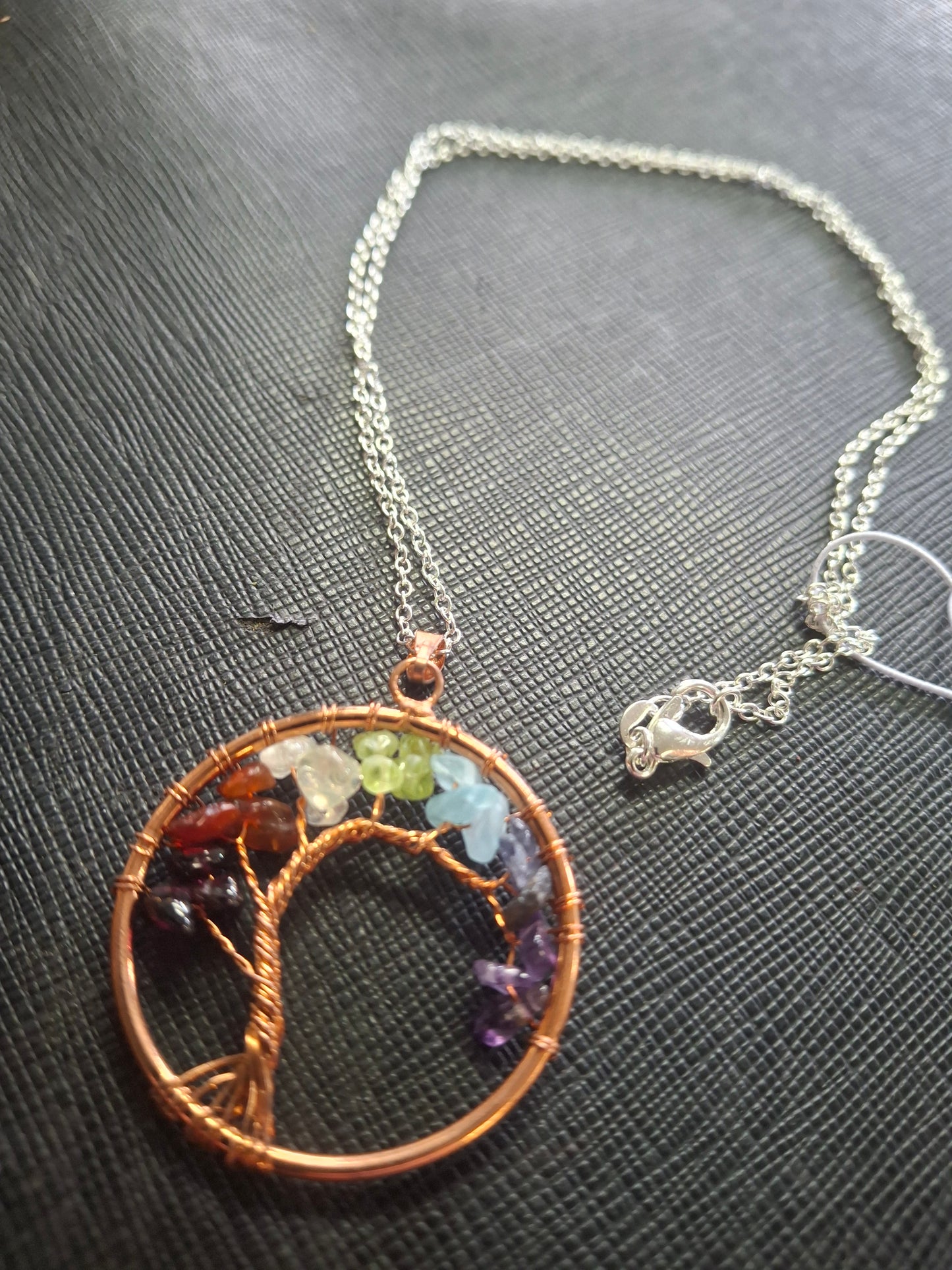 7 Chakra Tree Of Life Copper Pendant