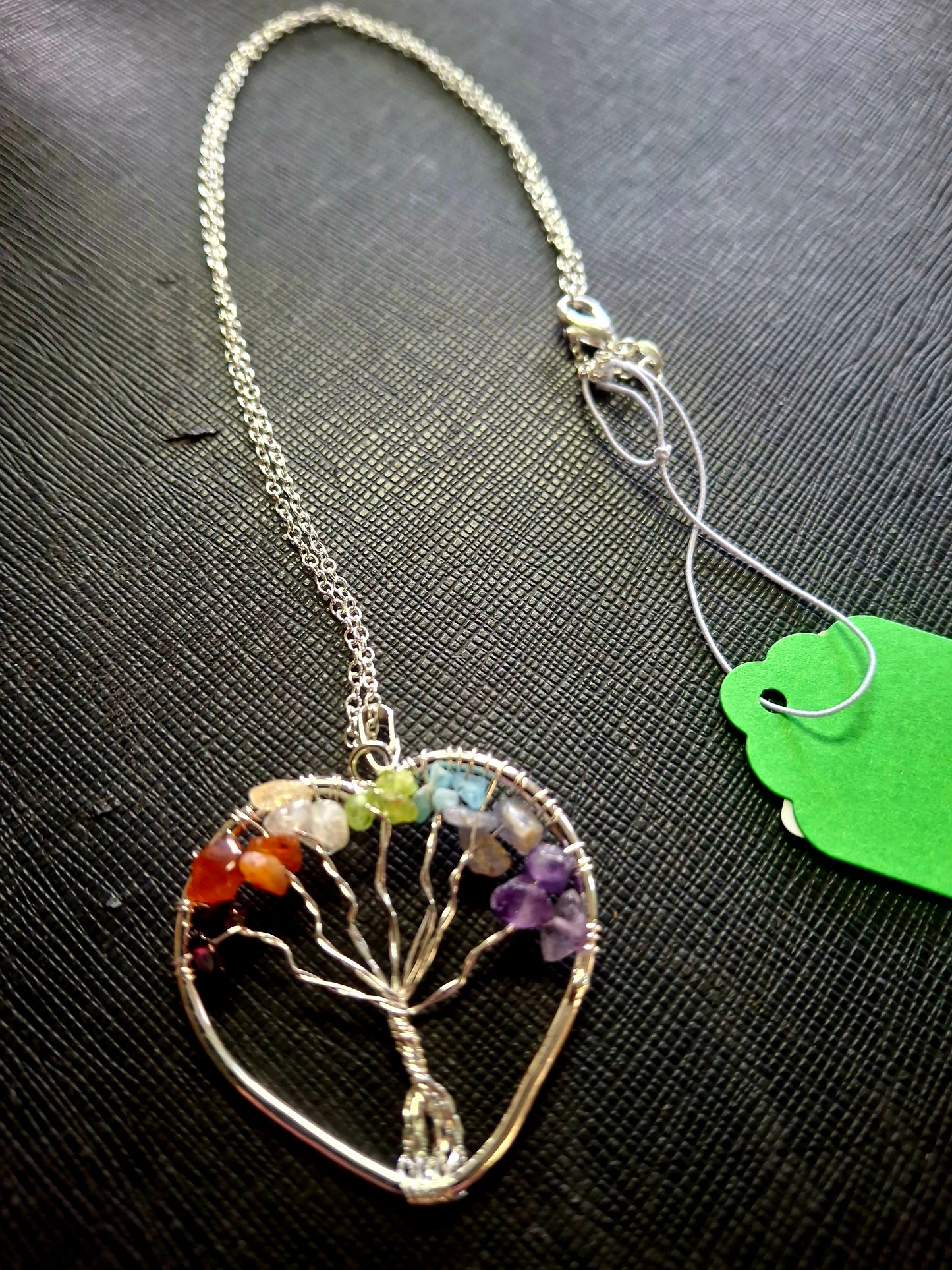 7 Chakra Tree of Life Pendant Silver